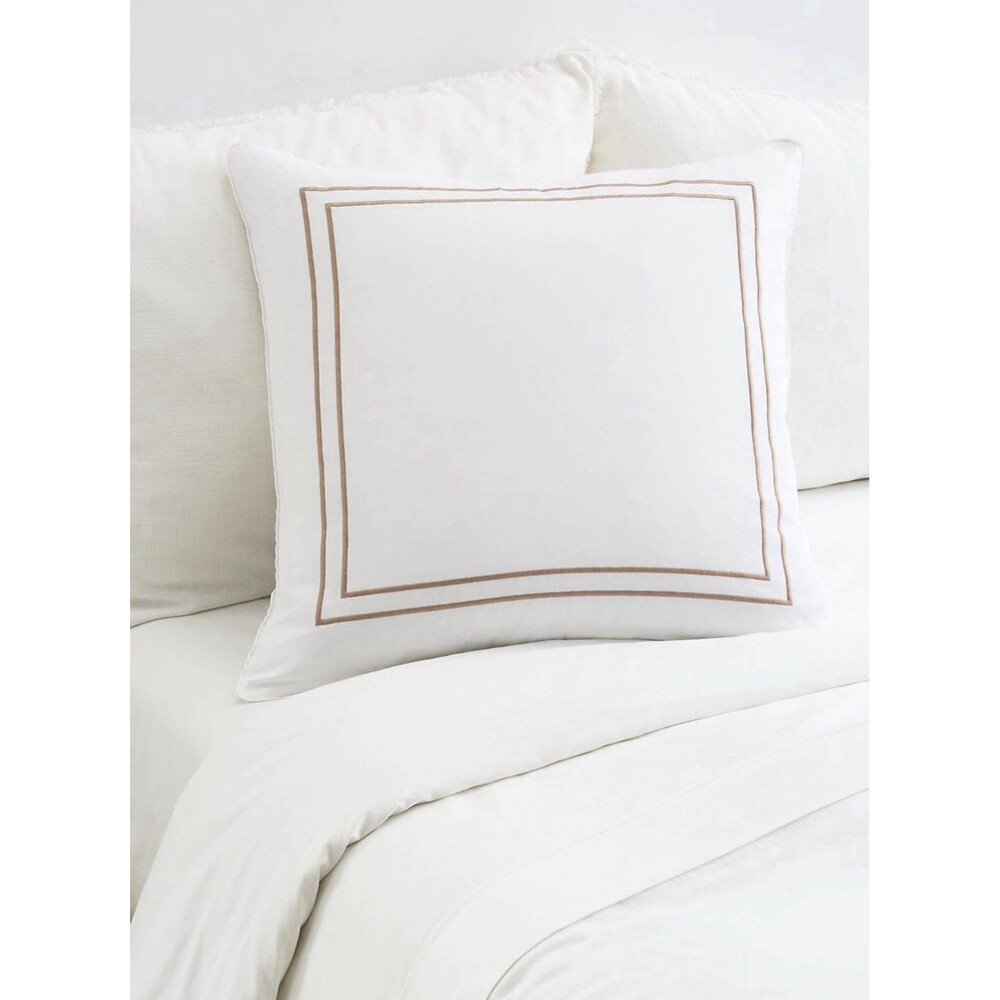 New Biltmore Hotel  Euro Sham White W Red Border Pillow Cover 26x26